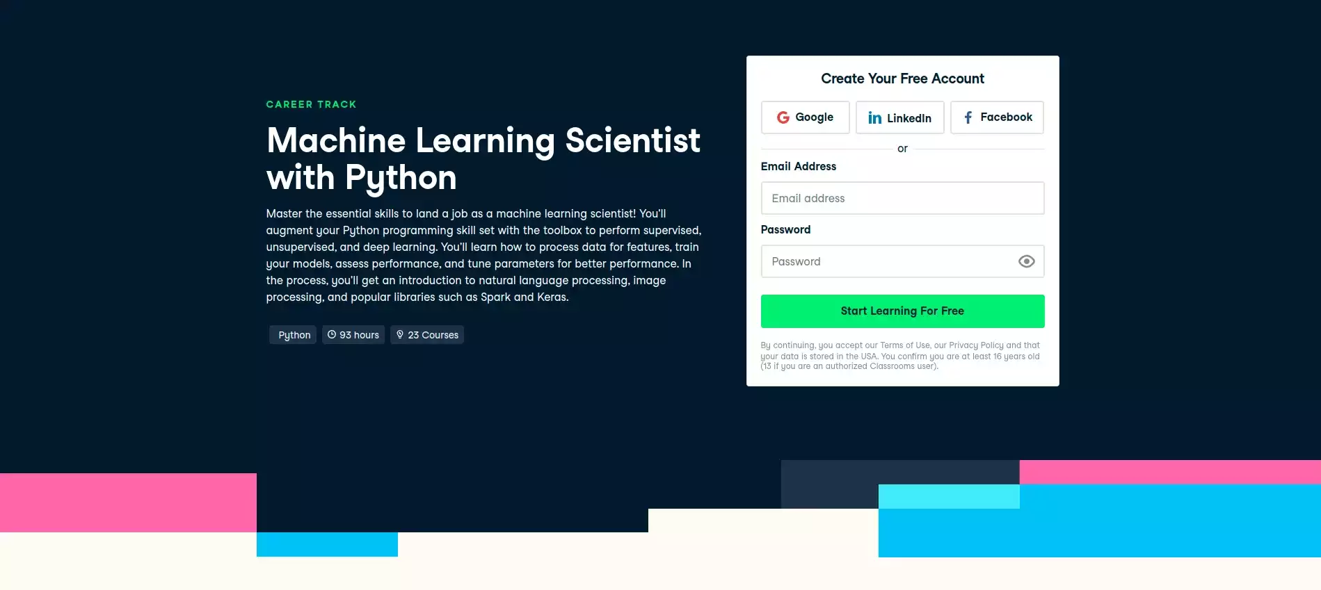 Machine learning scientist with python