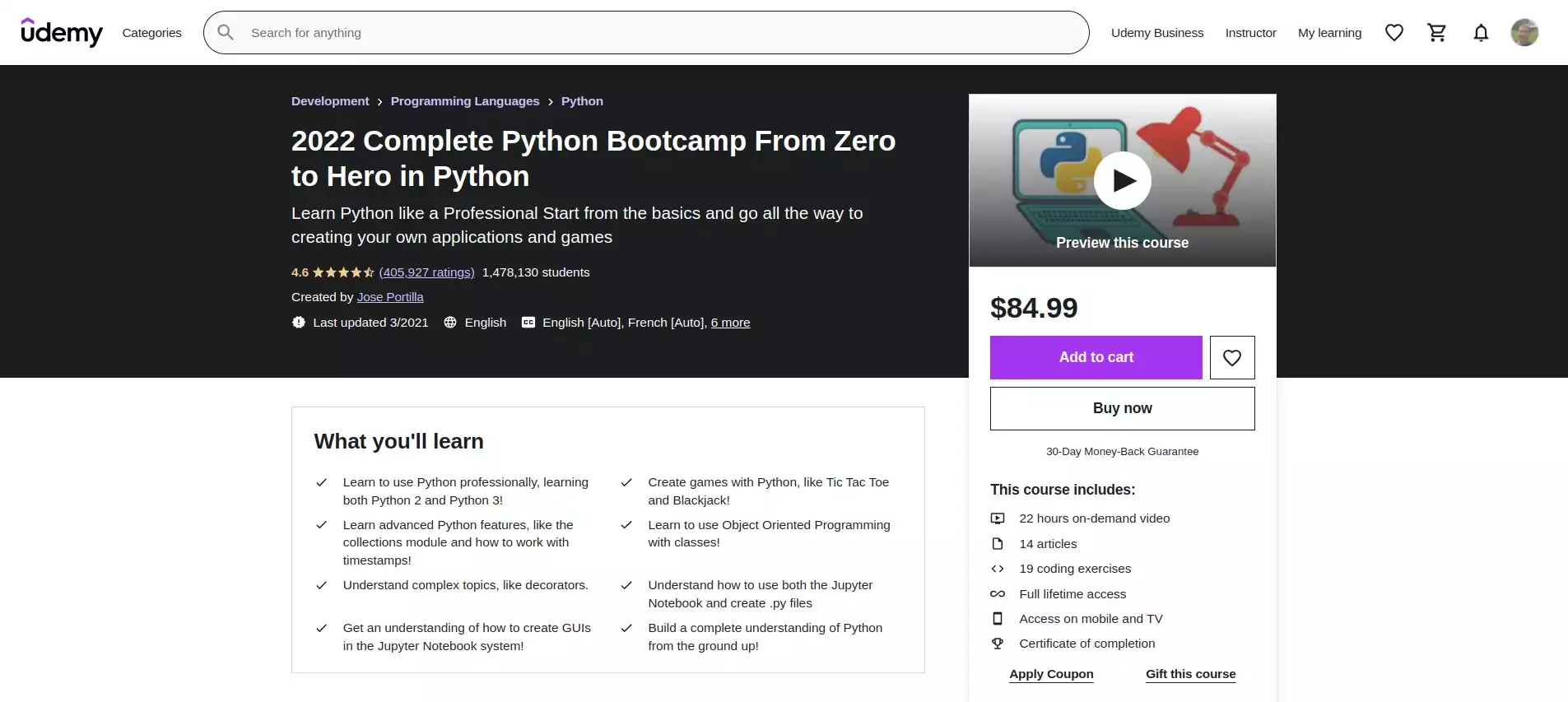 Complete python bootcamp