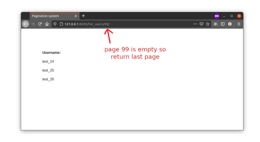 Pagination page empty